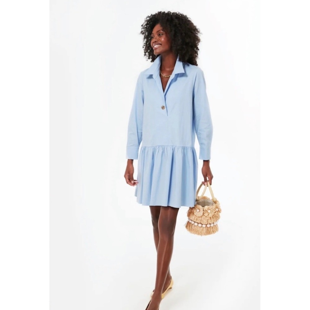 Tuckernut x‎ Pomander Place Light-Blue Cleia Shirt Dress XL Drop-Waist